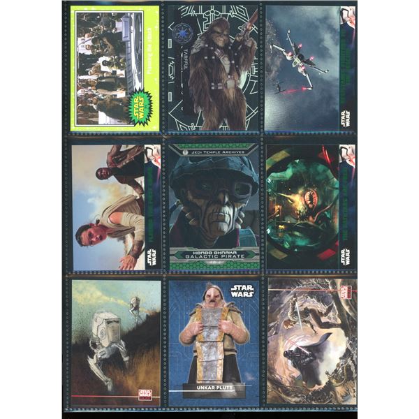 Lot of 9 Various Star Wars Collector Cards Including Inserts & Chrome Cards