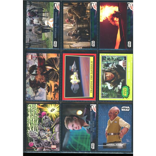 Lot of 9 Various Star Wars Collector Cards Including Inserts & Chrome Cards