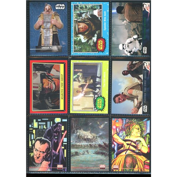 Lot of 9 Various Star Wars Collector Cards Including Inserts & Chrome Cards