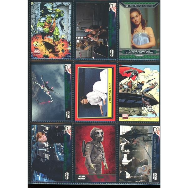 Lot of 9 Various Star Wars Collector Cards Including Inserts & Chrome Cards