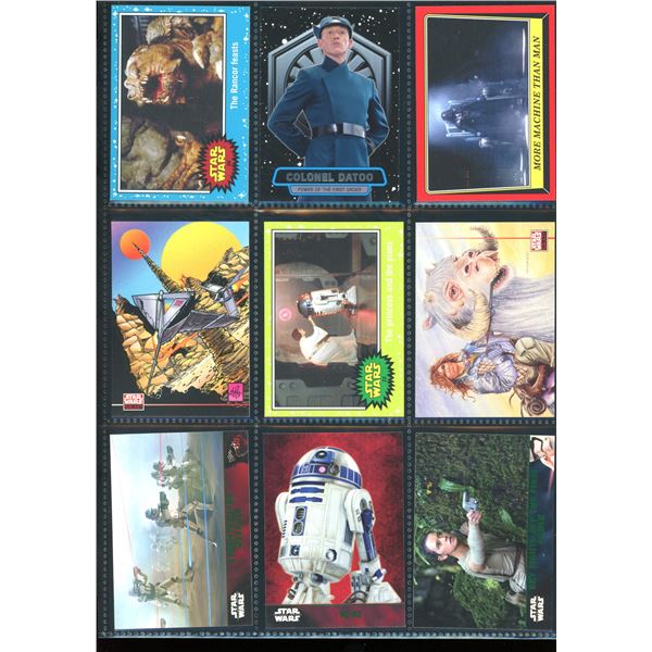 Lot of 9 Various Star Wars Collector Cards Including Inserts & Chrome Cards