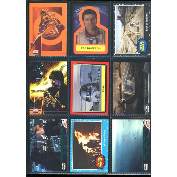 Lot of 9 Various Star Wars Collector Cards Including Inserts & Chrome Cards