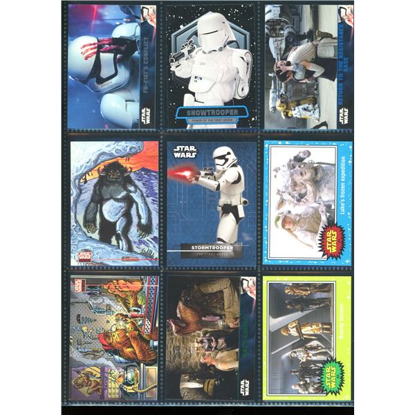 Lot of 9 Various Star Wars Collector Cards Including Inserts & Chrome Cards