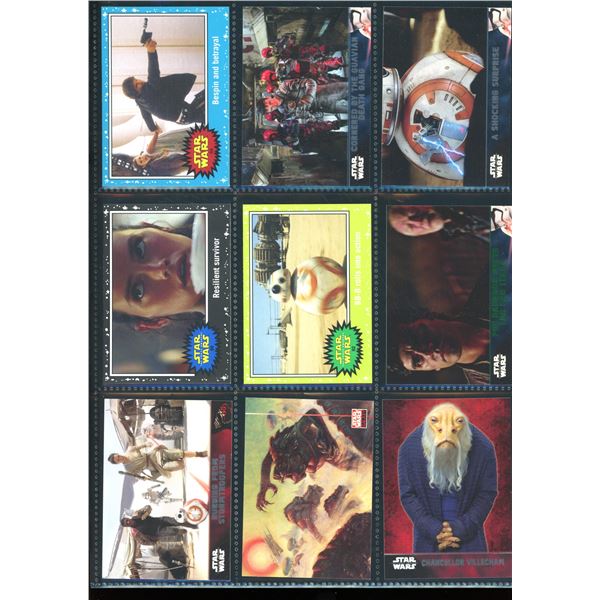Lot of 9 Various Star Wars Collector Cards Including Inserts & Chrome Cards
