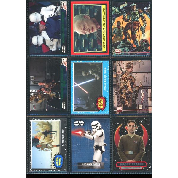 Lot of 9 Various Star Wars Collector Cards Including Inserts & Chrome Cards