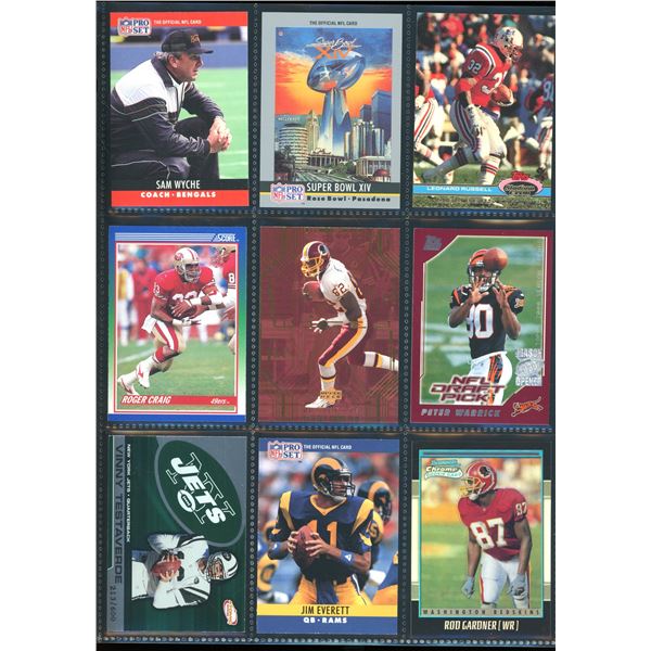 Lot of 9 Various Football Collector Cards