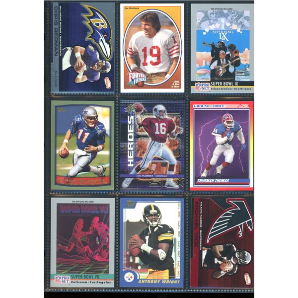Lot of 9 Various Football Collector Cards