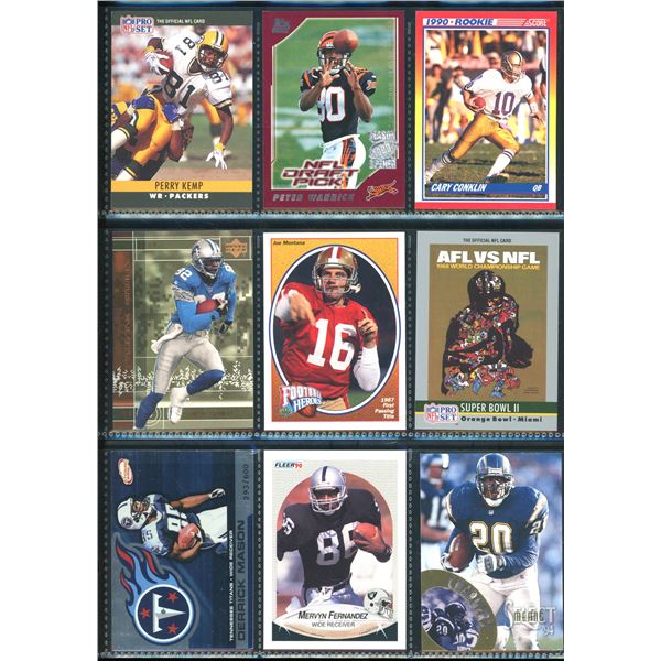 Lot of 9 Various Football Collector Cards