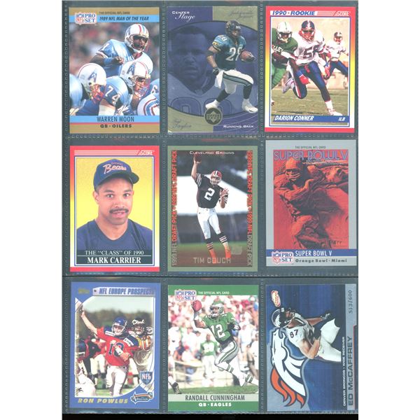 Lot of 9 Various Football Collector Cards
