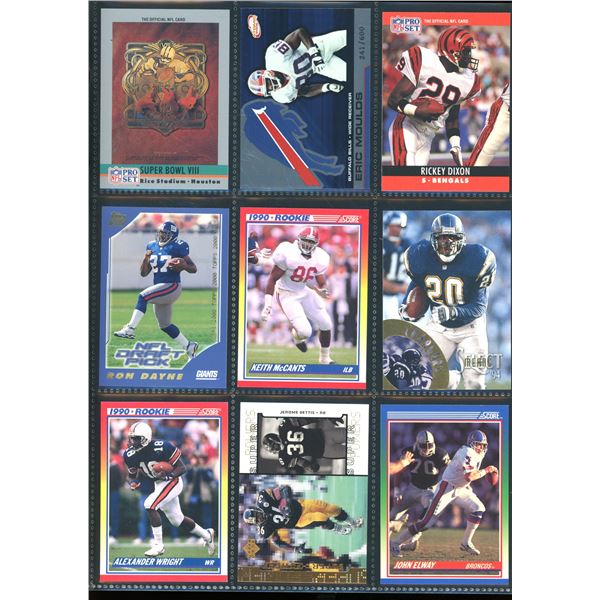 Lot of 9 Various Football Collector Cards