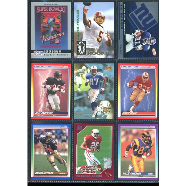 Lot of 9 Various Football Collector Cards