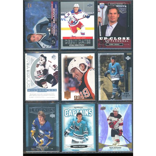 Lot Of 9 Hockey Insert & Rookie Cards Various Teams & Players