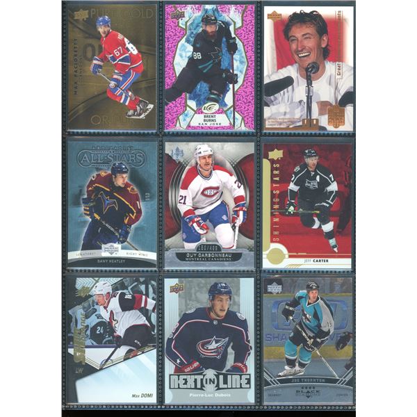 Lot Of 9 Hockey Insert & Rookie Cards Various Teams & Players