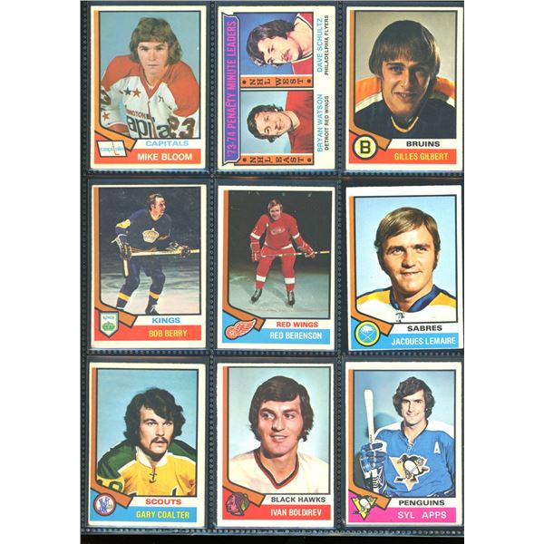 1974-75 OPC O-Pee-Chee Lot Of 9 Vintage Cards Various Teams & Players