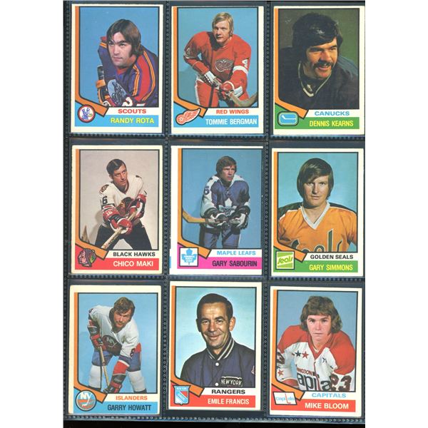 1974-75 OPC O-Pee-Chee Lot Of 9 Vintage Cards Various Teams & Players