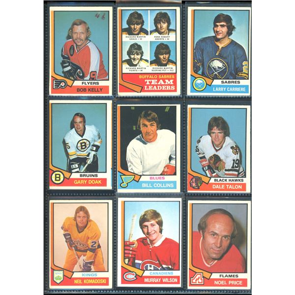 1974-75 OPC O-Pee-Chee Lot Of 9 Vintage Cards Various Teams & Players