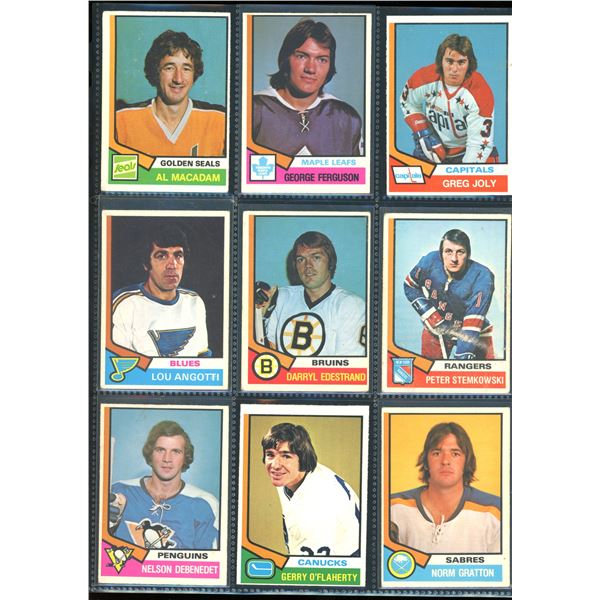1974-75 OPC O-Pee-Chee Lot Of 9 Vintage Cards Various Teams & Players