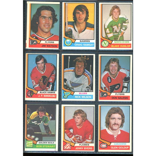 1974-75 OPC O-Pee-Chee Lot Of 9 Vintage Cards Various Teams & Players