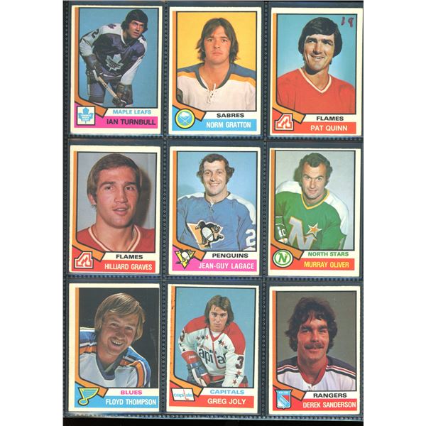 1974-75 OPC O-Pee-Chee Lot Of 9 Vintage Cards Various Teams & Players