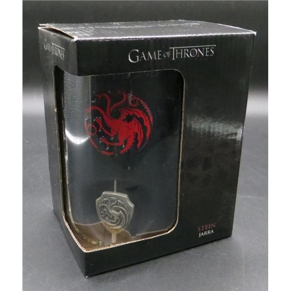 New Black Game Of Thrones Glass Beer Stein Targaryen 3D Rotating Emblem