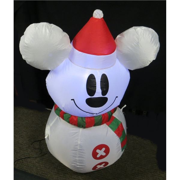 Mickey Mouse as Snowman Electric Inflatable 3.5 ft Tall