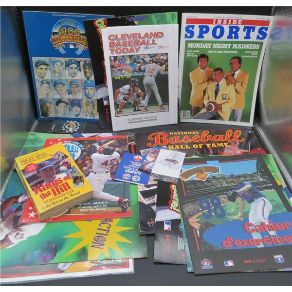 Lot Of Baseball Sports Books, Magazines, Posters, All Star Books & Game Schedules