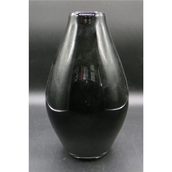 Black Glass Decorative Vase 10" Tall