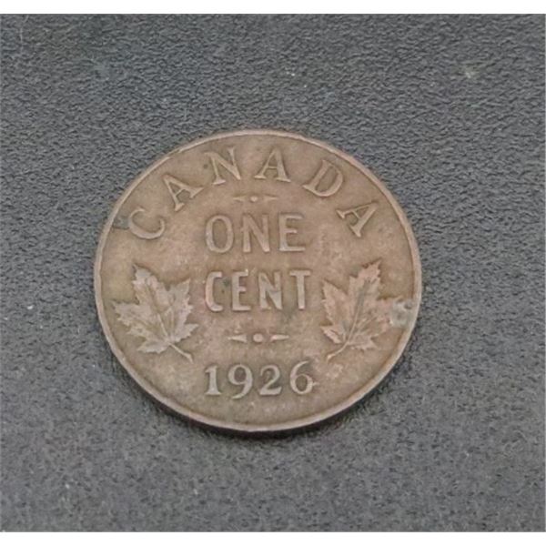 1926 Canadian Penny One Cent Coin