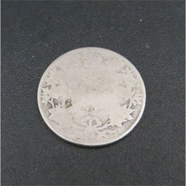 1907 Canadian Silver 25 Cent Coin