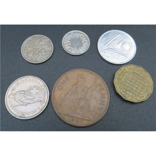 Lot of 6 Various World Coins