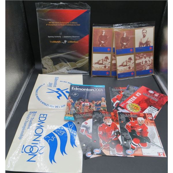 Collection Of Various Sports Memorabilia Esso Hockey Cards, Sealed Olympic Cards & More