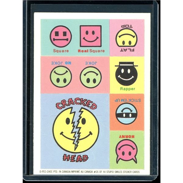1989 O-Pee-Chee Stupid Smiles #26 Cracked Head