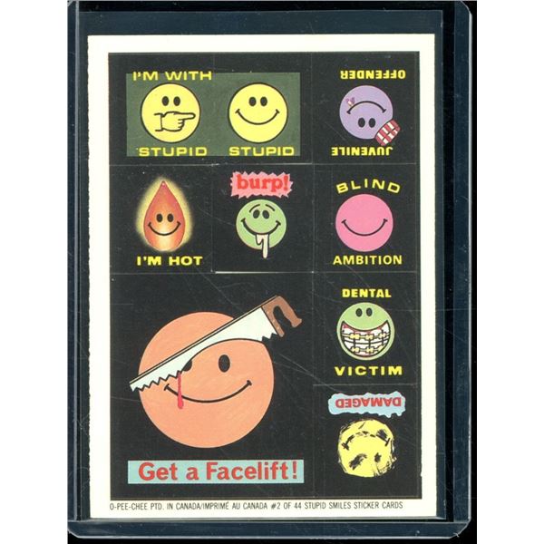1989 O-Pee-Chee Stupid Smiles #2 Get a Facelift!