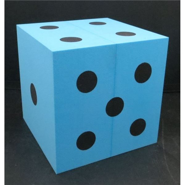 New Large Blue 6 Sided Foam Dice 4" x4"