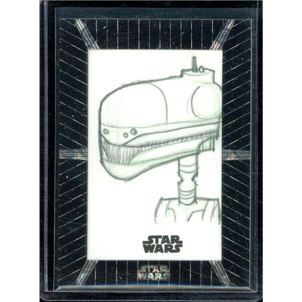 2015 Topps Star Wars High-Tek Droid 1/1 Sketch Card BV $125