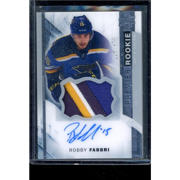 2015-16 Upper Deck Premier #112 Robby Fabbri JSY AU 215/375 RC BV $40