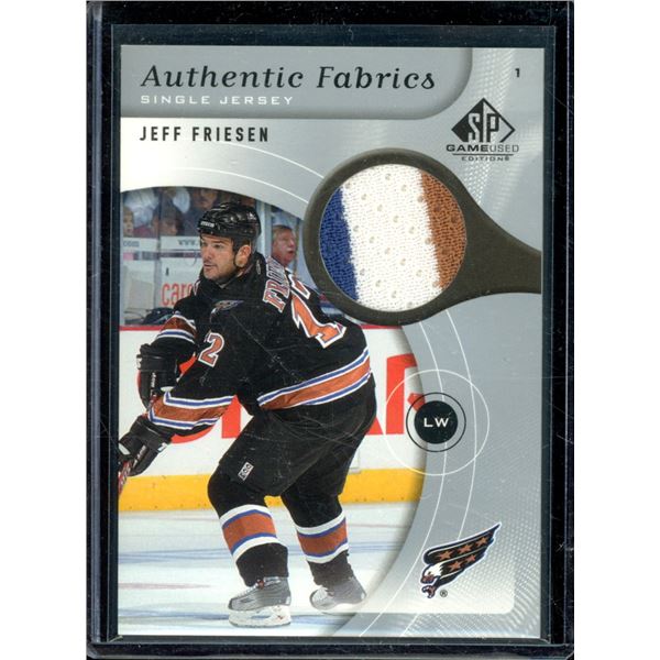 2005-06 SP Game Used Authentic Fabrics #AFJF Jeff Friesen 3 Colour Swatch