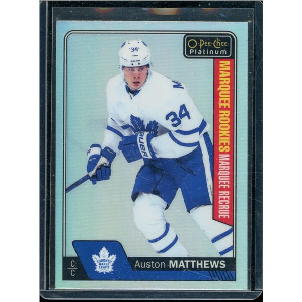2016-17 O-Pee-Chee Platinum Rainbow #151 Auston Matthews Rainbow Rookie Card BV $80