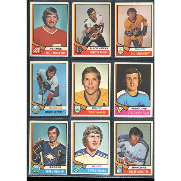 1974-75 OPC O-Pee-Chee Lot Of 9 Vintage Cards Various Teams & Players