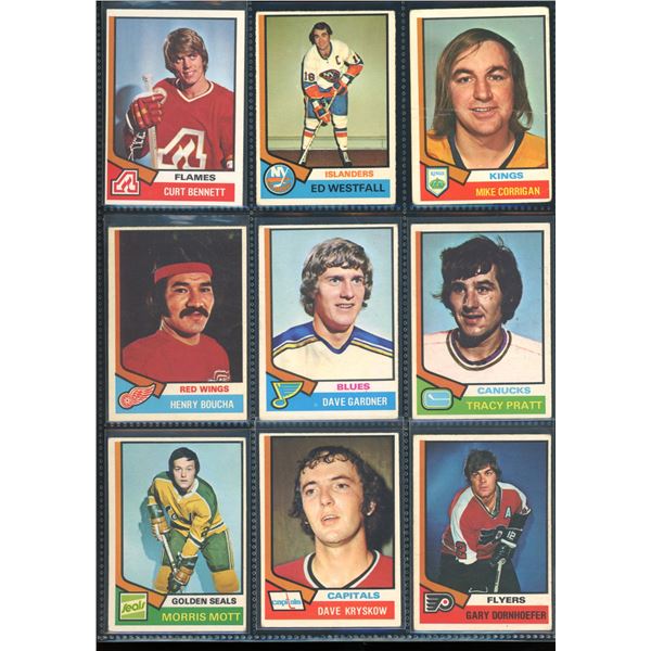 1974-75 OPC O-Pee-Chee Lot Of 9 Vintage Cards Various Teams & Players