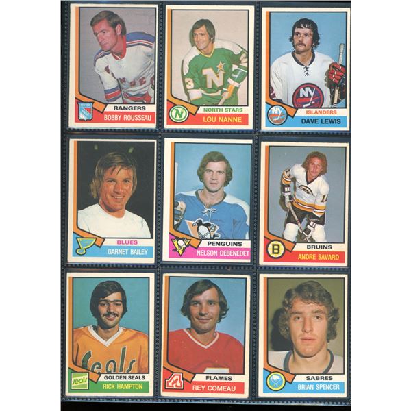 1974-75 OPC O-Pee-Chee Lot Of 9 Vintage Cards Various Teams & Players