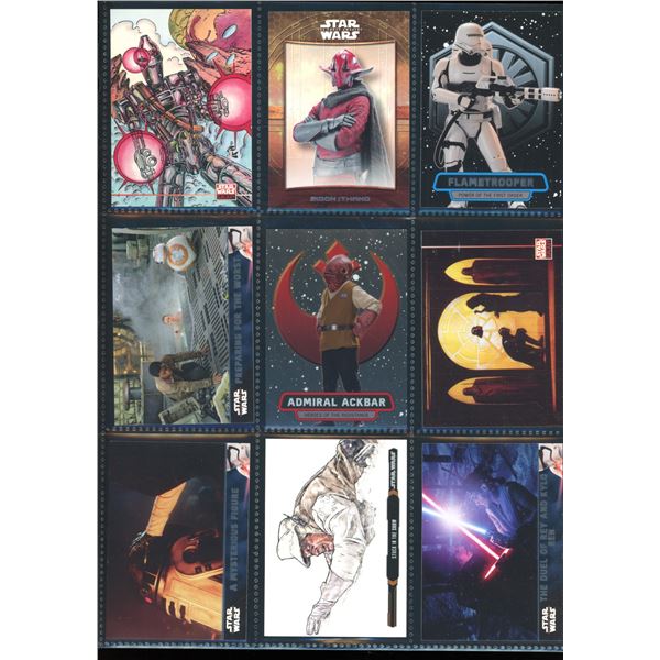 Lot of 9 Various Star Wars Collector Cards Including Inserts & Chrome Cards