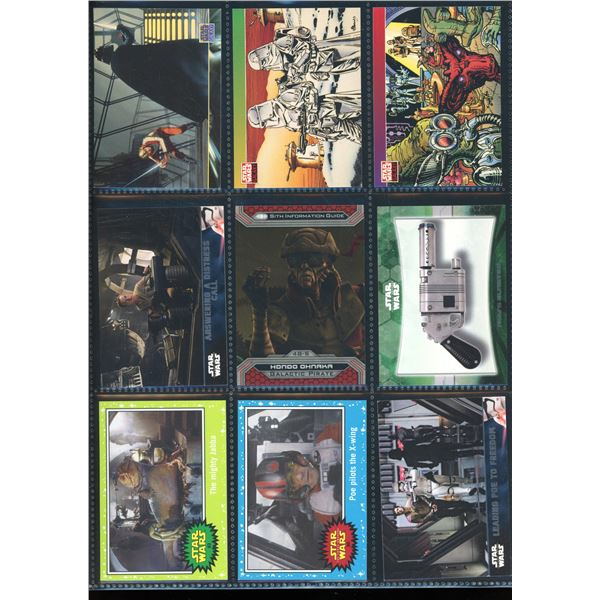 Lot of 9 Various Star Wars Collector Cards Including Inserts & Chrome Cards