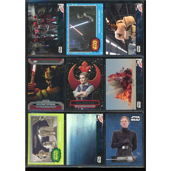Lot of 9 Various Star Wars Collector Cards Including Inserts & Chrome Cards