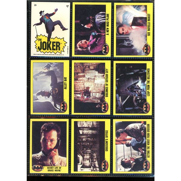 Lot Of 9 Various Batman Collector Cards