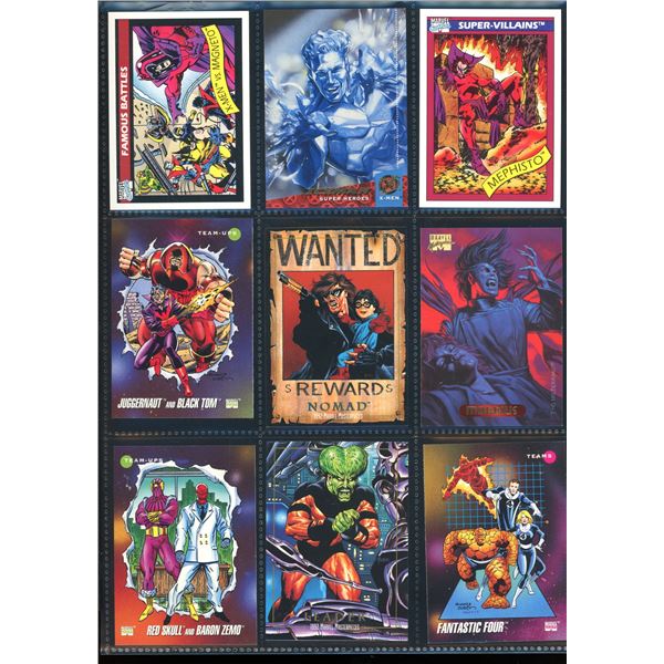 Lot Of 9 Various Marvel Collector Cards