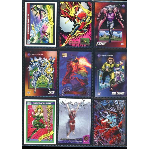 Lot Of 9 Various Marvel Collector Cards