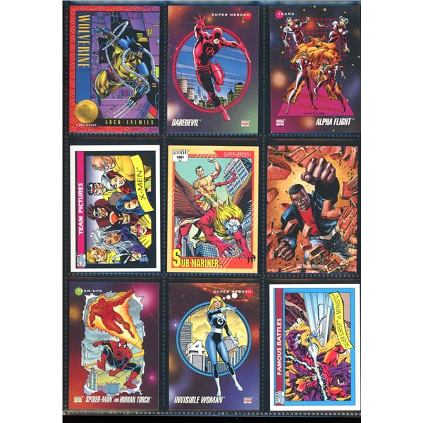 Lot Of 9 Various Marvel Collector Cards