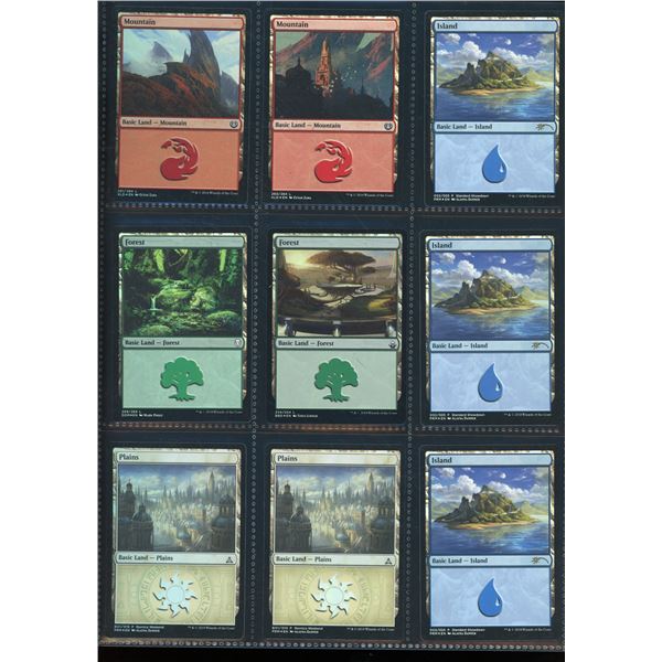 Lot Of 9 Various Magic The Gathering FOIL Lands