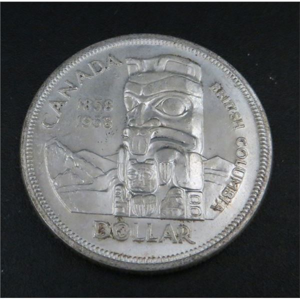 1958 Canadian Silver $1 Dollar Coin